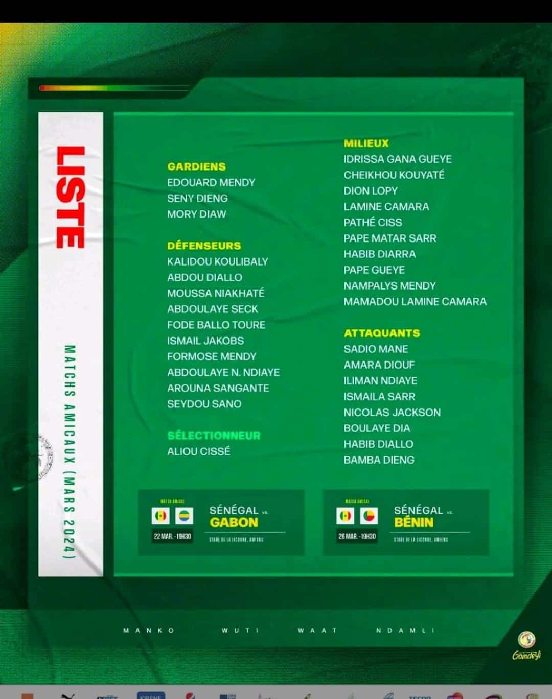 Journées FIFA : Aliou Cissé convoque le meilleur buteur de la CAN U17 2023 (la liste)